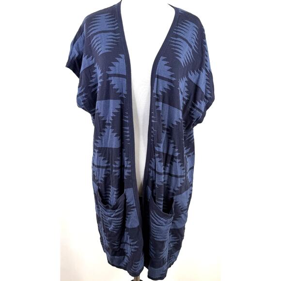 Pendleton Black & Blue Southwestern Aztec Open Cardigan Sweater Size XS - Small - Picture 1 of 8